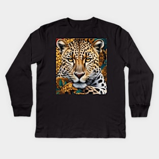 Leopard Portrait Kids Long Sleeve T-Shirt